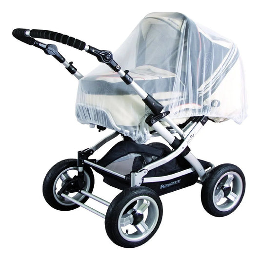 Baby Infant Stroller Mesh Net White Polyester Fabric Elastic Fit Protects from Bees Wasps Flying Insects Large