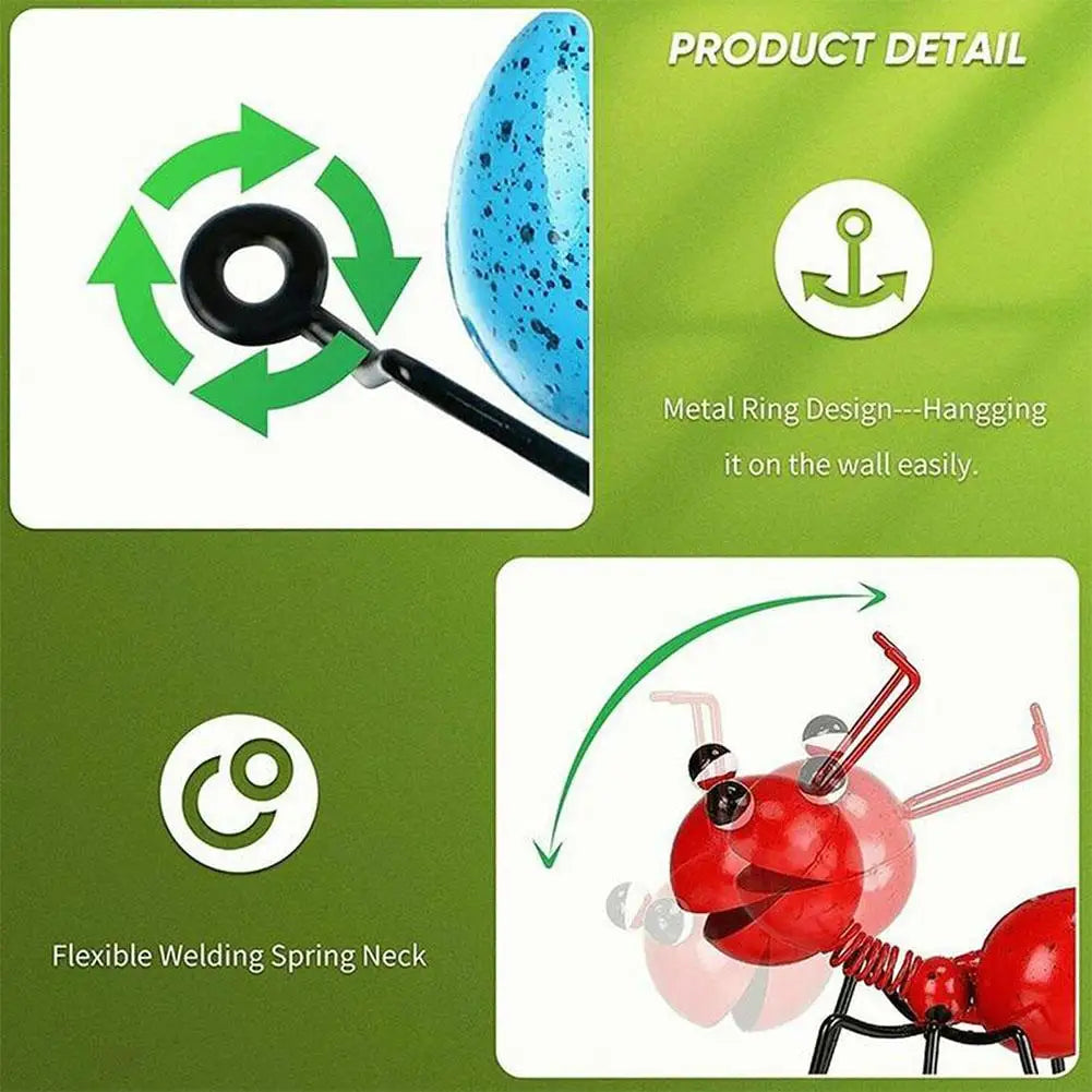 تمثال نملة حديدي فني مكون من 4 قطع، يُستخدم كديكور للحديقة أو كحامل، مناسب لتزيين الفناء الخارجي أو الحديقة أو كقطعة ديكور منزلية أو مكتبية. 