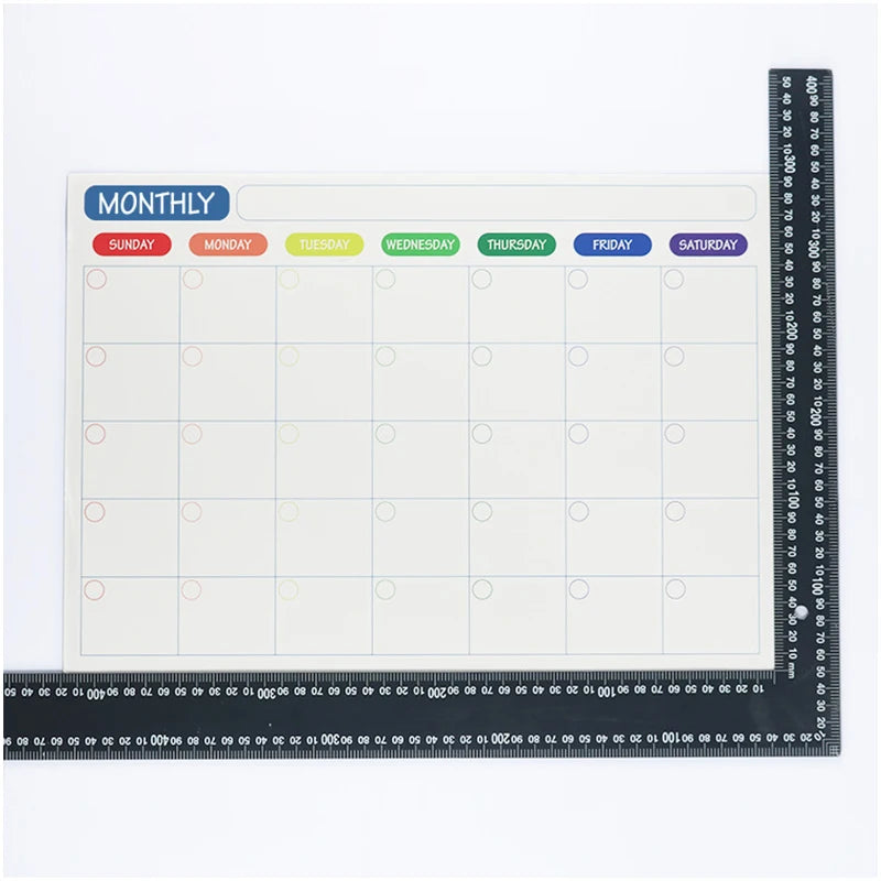 Magnetic Monthly Weekly Planner Dry Erase Whiteboard – Reusable Blackboard Fridge Sticker for Scheduling & Notes