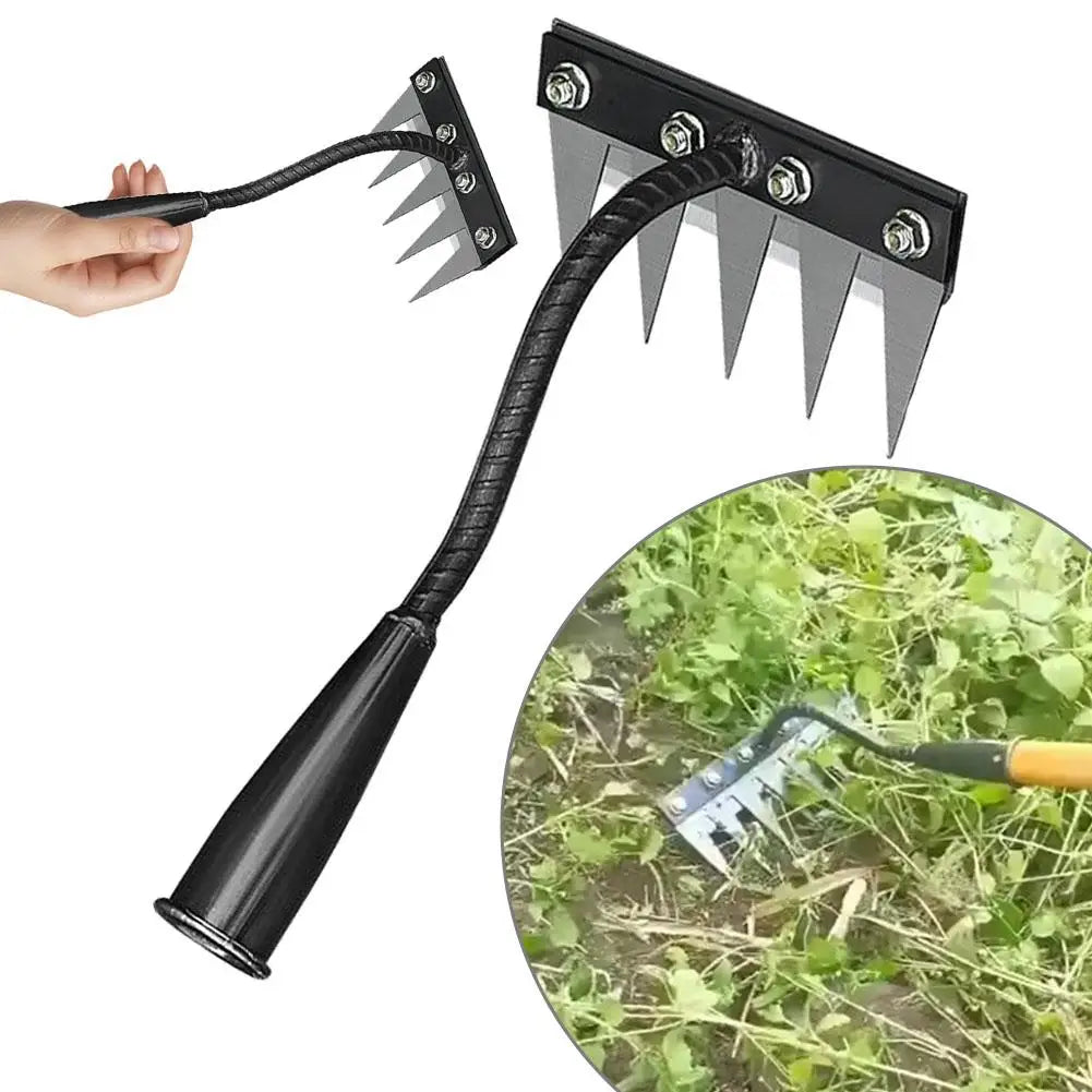 5/6/7/8 Teeth Carbon Steel Garden Rake – Heavy Duty Soil Loosening & Weeding Tool