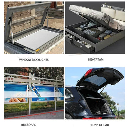 1PC 500N/113LB 150-600mm Gas Struts with Steel Eyes Ends Shock Absorbers Gas Spring Lift Supports Outdoor Bench RV Bed Platform