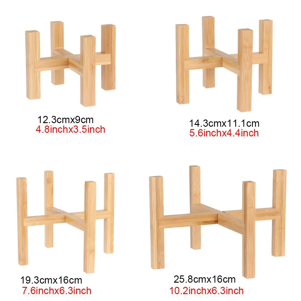 حامل عرض بونساي من الخيزران، حامل أصيص زهور خشبي، قاعدة متينة لأصيص الزهور، حامل عرض أرضي، ديكور منزلي 