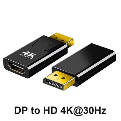 محول متوافق مع منفذ العرض إلى HDMI بدقة 4K، محول صوت وفيديو لشاشة الكمبيوتر من منفذ العرض إلى شاشة تلفزيون عالية الدقة 1080P 