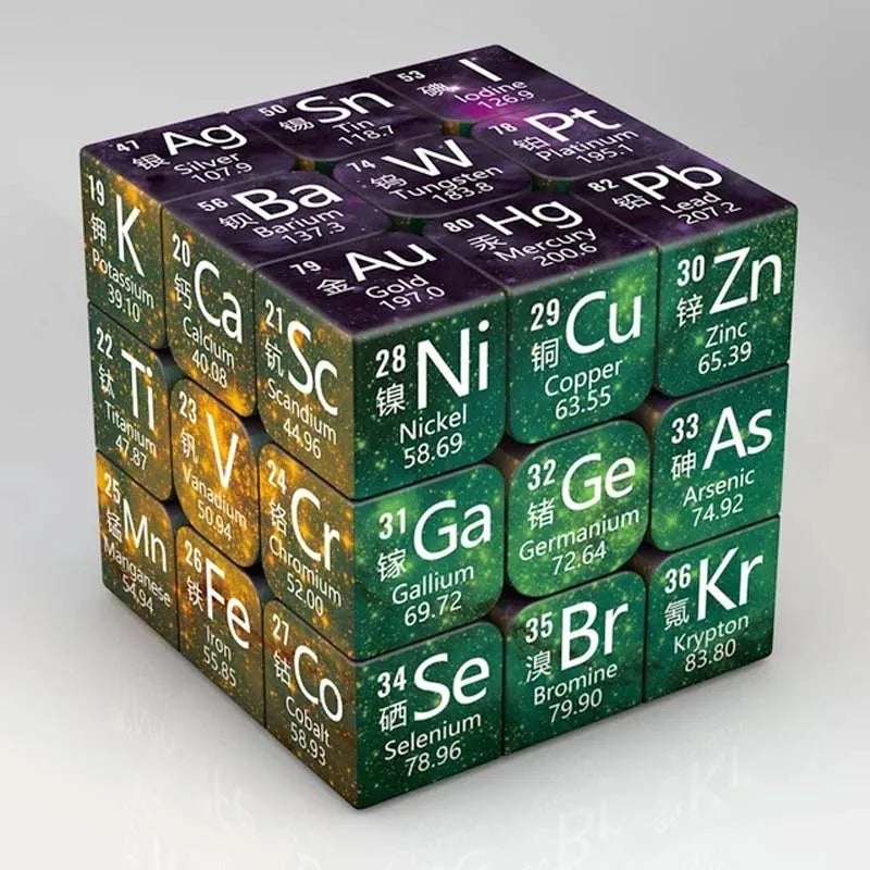 3x3x3 Magic Cube Puzzle – Chemistry Element Cube Toy for Kids & Students