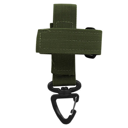 Tactical Nylon Webbing Belt with D-Ring Carabiner – Keychain Hook with Magic Tape Fastener