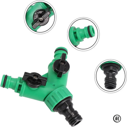 موزع مياه الحديقة على شكل حرف Y، صمام ثنائي الاتجاه مع مفتاح، للتحكم في مياه الري من الصنبور وزراعة الزهور، محول بلاستيكي 