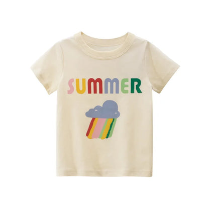 2025 Summer Kids’ Girls Short Sleeve T-Shirts – Printed Little Girl Tops for Toddlers (Ages 2-8 Years)
