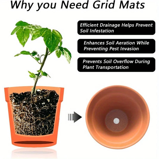 ٥٠ قطعة من وسادات شبكية قابلة للتهوية - حشوات تصريف التربة لأصص الزهور والمزارع