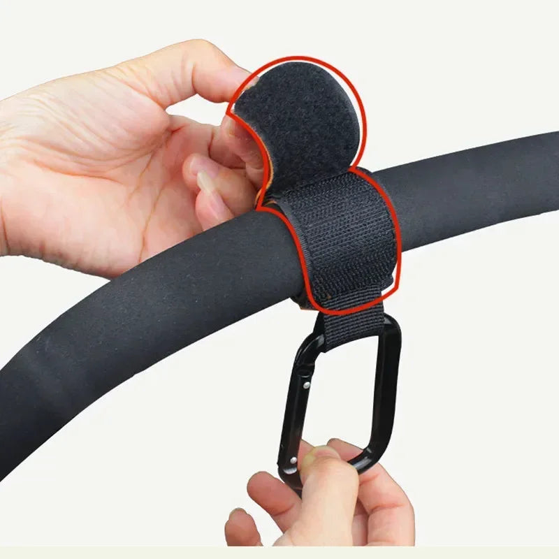 خطافات تنظيم عربة الأطفال - مشابك تعليق عربة الأطفال من الجلد الصناعي قابلة للدوران 360 درجة (قطعة واحدة أو قطعتين)