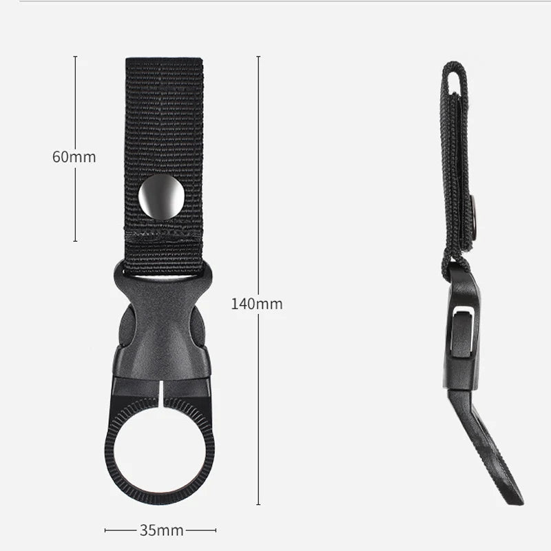 Webbing Buckle Hook Water Bottle Holder Clip – Outdoor Nylon EDC Carabiner for Belt & Backpack