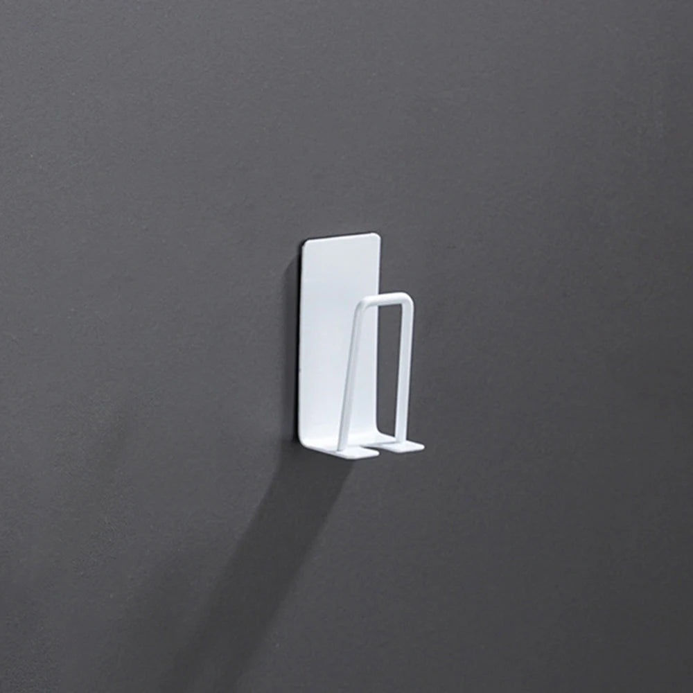 304 Stainless Steel Toothbrush & Cup Wall Hook – No-Drill Bathroom Holder for Toothbrushes, Razors, and Cups