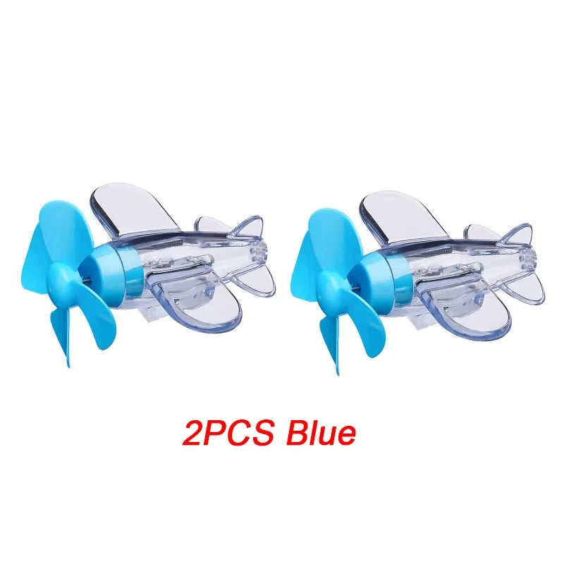 Wind-Powered LED Airplane Ornament – Motorcycle & Car Rearview Mirror Decoration with Rotating Lights