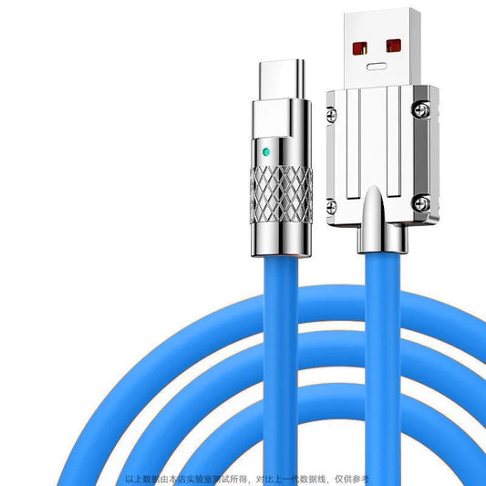 Liquid Silicone Cable Quick Charge 1M USB Cable USB C Charger Cable for Huawei Samsung Xiaomi 120W 6A Super Fast Charge Type C