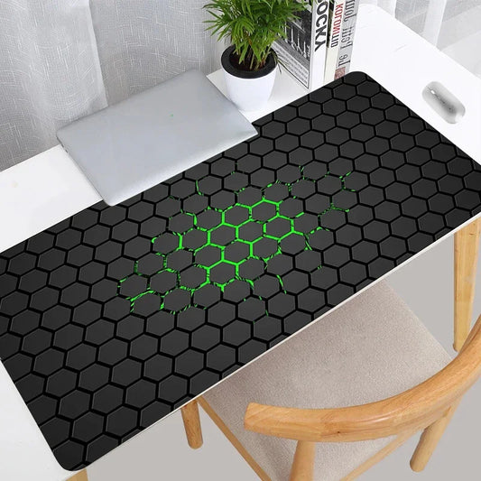 Hexagon XXL Mouse Pad – Soft Rubber Gaming Mousepad & Keyboard Desk Mat for Office or Desktop Setup