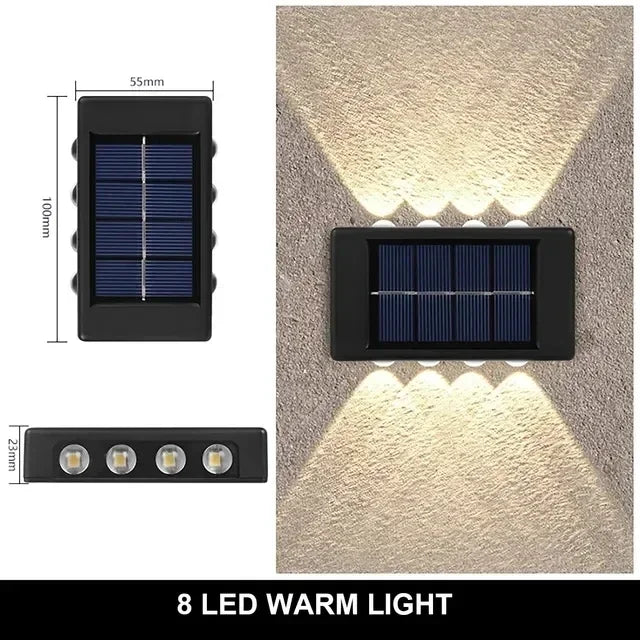 Solar Outdoor Wall Light 12 LED Waterproof Garden Light Courtyard Balustrade Decorative Atmosphere Lamp Down Luminous Solar Lamp
