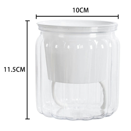 Mini Self Watering Flower Pot Fish Tank Transparent Plastic Plant Pots Self Watering Planter Pot Vase For Home Decoration