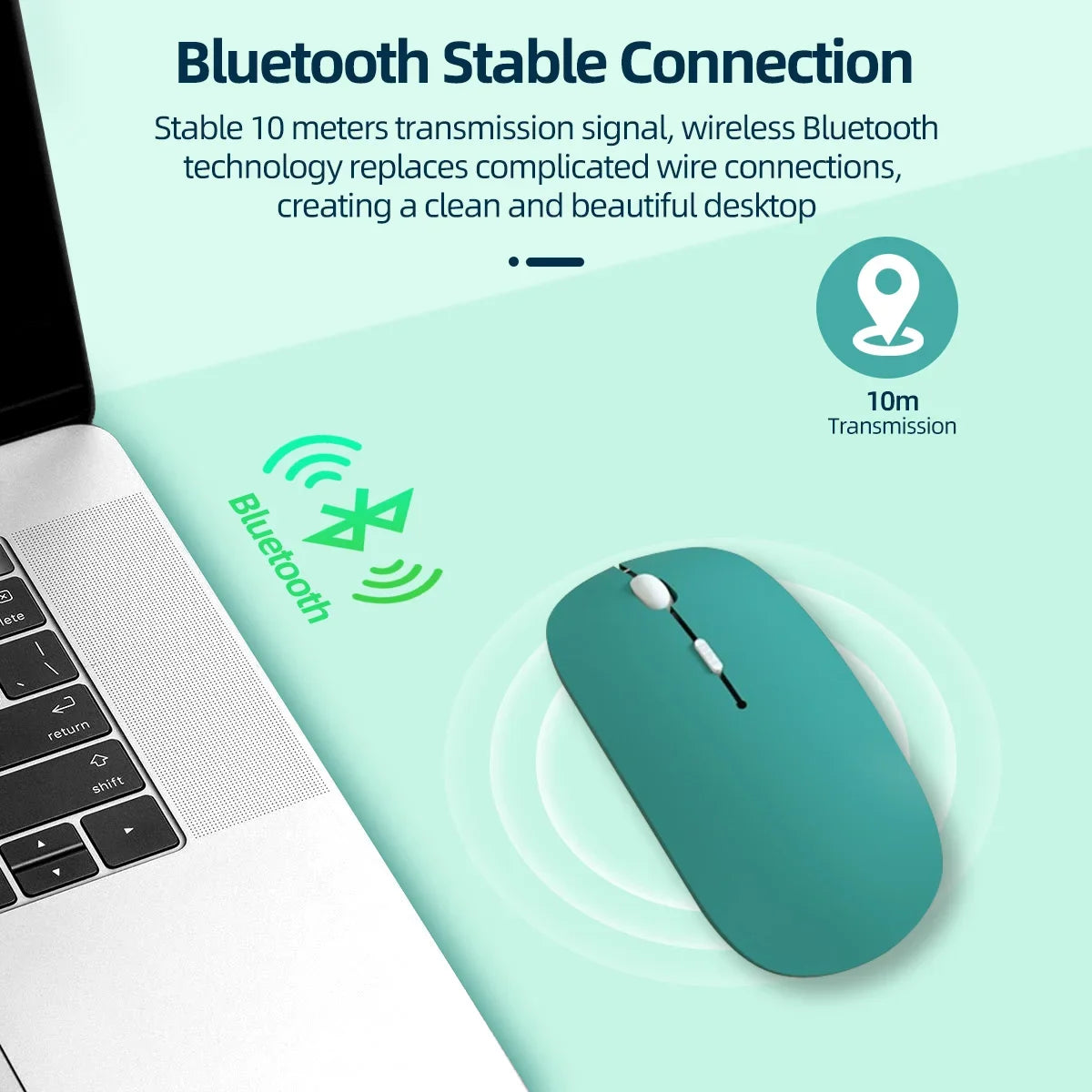 Wireless Bluetooth-Compatible Ergonomic Mouse – Portable Silent Computer Mouse for Laptop, iPad, Tablet & Gaming