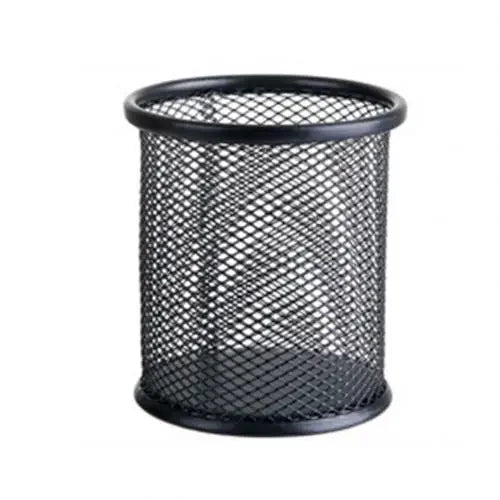 حامل أقلام رصاص شبكي معدني - منظم مكتب مربع للأقلام وأقلام التحديد والقرطاسية