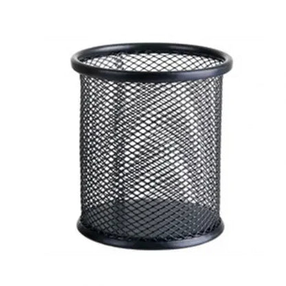 حامل أقلام رصاص شبكي معدني - منظم مكتب مربع للأقلام وأقلام التحديد والقرطاسية