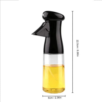 Black Transparent Oil Spray Bottle – Kitchen Olive Oil Dispenser for Cooking, Baking & Barbecue