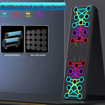 مجموعة ألواح تمارين الضغط المحمولة – قضبان تمارين ضغط متعددة الوظائف قابلة للطي لتمارين الصدر والذراعين والظهر