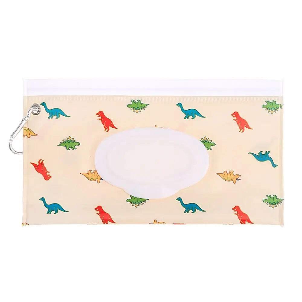 حقيبة مناديل مبللة من مادة EVA - حقيبة محمولة لمناديل الأطفال المبللة مع غطاء قلاب وحافظة بحزام كبس