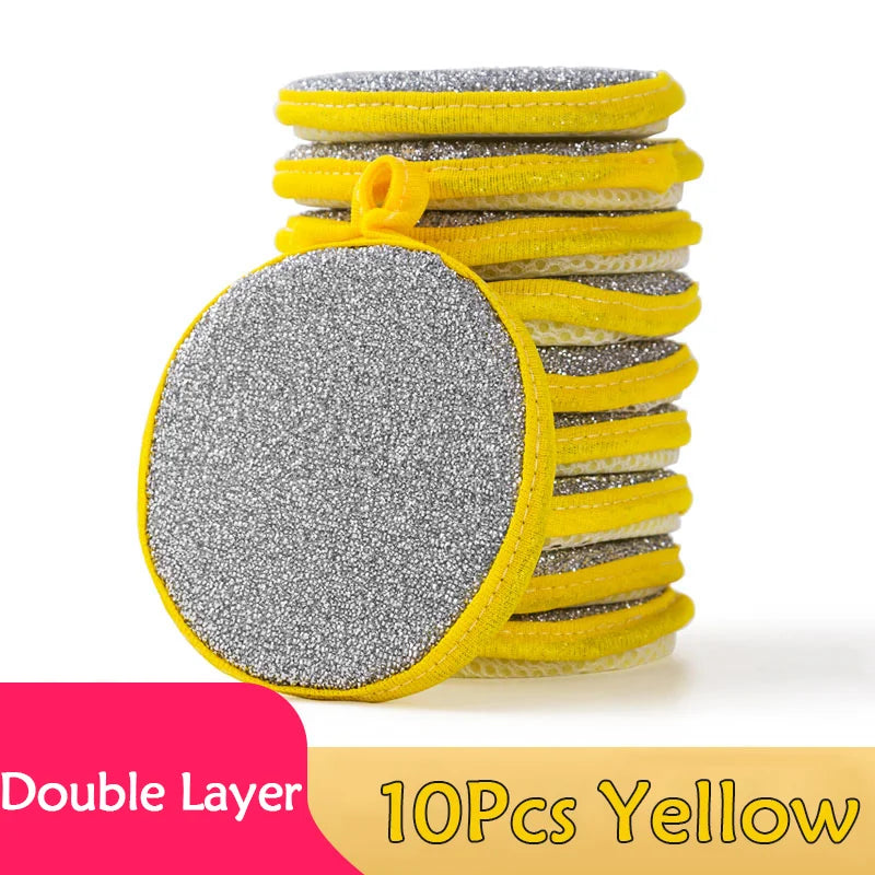 5/10/20pcs Double-Sided Dishwashing Sponges – Non-Scratch Kitchen Cleaning Pads for Pots & Pans