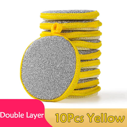 5/10/20pcs Double-Sided Dishwashing Sponges – Non-Scratch Kitchen Cleaning Pads for Pots & Pans