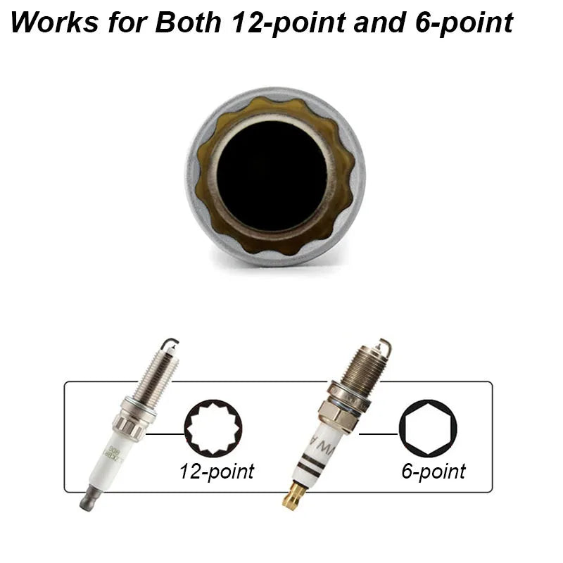 Spark Plug Socket Wrench Key Adapter 14 16mm Install Replace Repair Kit Torque Magnetic Remove Removal Gap Tool AUTO Mechanical