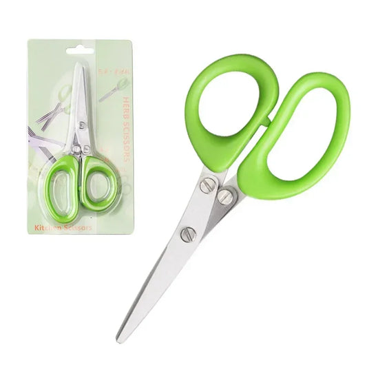 Multi-Layer Kitchen Scissors - Stainless Steel Vegetable Cutter Herbs, Scallions, Laver, and Spices with Efficient Cooking Tool