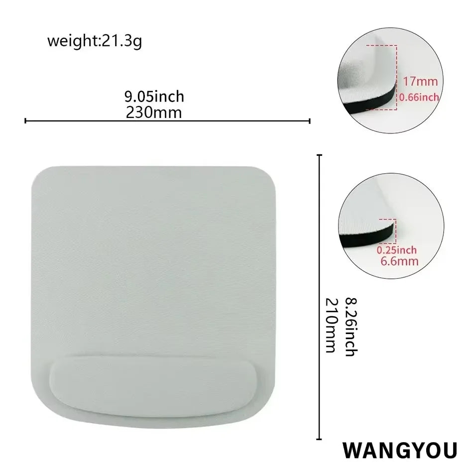 وسادة معصم للماوس مصنوعة من إسفنج EVA، لون موحد بسيط، مريحة، سميكة، مناسبة للألعاب، لوحة مفاتيح الكمبيوتر، وسادة مكتب، 210 × 230 مم 