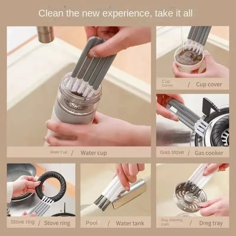 Flexible Gap Cleaning Brush – Multifunctional Bottle Cap, Cup Lid & Groove Cleaner with Soft Bristles