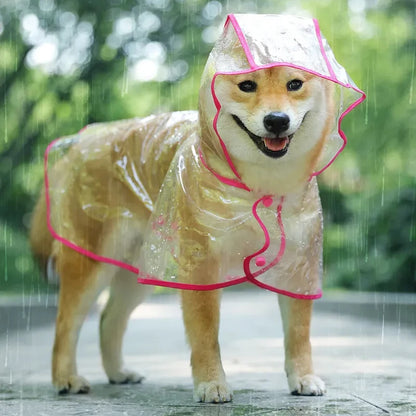 Waterproof Dog Raincoat – Hooded Transparent Rainwear Jacket for Small Dogs & Puppies