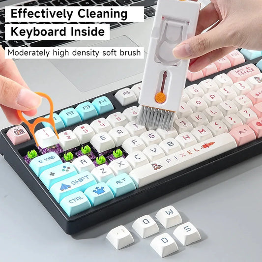 11-in-1 Computer Cleaning Kit – Multi-Functional Bluetooth Earphone Cleaner with Keycap Puller, Camera Brush, SIM Card Ejector & Phone Holder