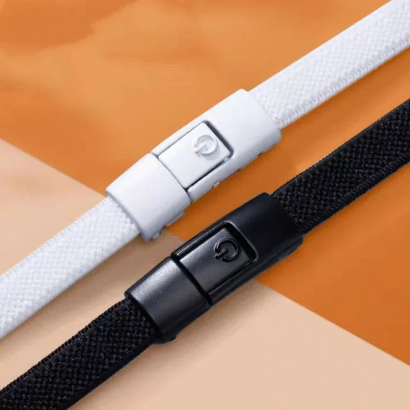 أربطة أحذية بدون عقدة - أربطة أحذية مسطحة مرنة 8 مم للأحذية الرياضية، للأطفال والكبار