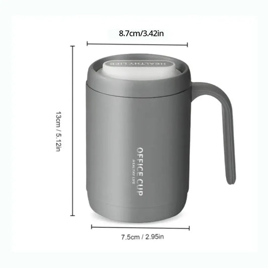 Grey PP Liner Coffee Cup – 500ml Portable Large Capacity Travel Mug with Lid for Office, Kitchen & Outdoor Use