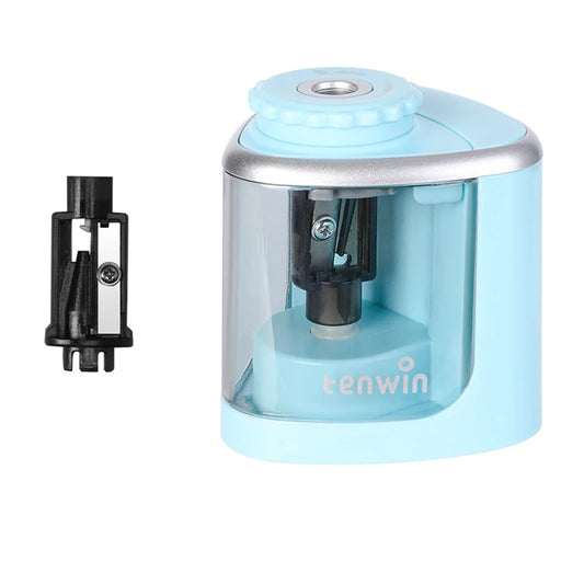 Tenwin Electric & Manual 2-in-1 Pencil Sharpener – Portable Safe Auto Blade Sharpener for Students & Artists