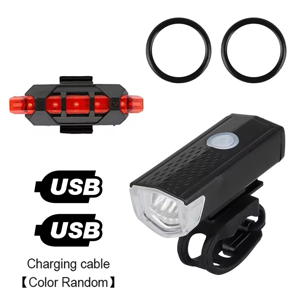 Bike Light Set Front and Rear – USB Rechargeable Bicycle Safety Lights with 3 Modes