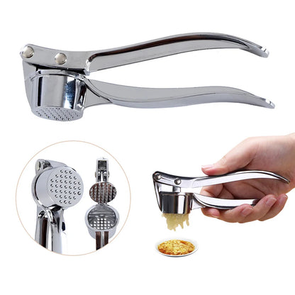 Stainless Steel Garlic Press Crusher – Manual Garlic Mincer & Squeezer for Kitchen Use