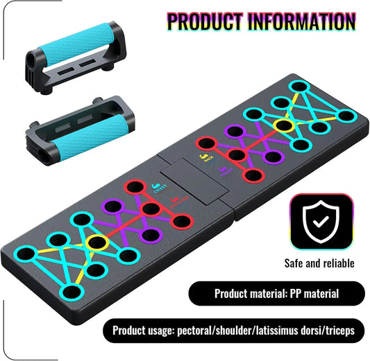 Portable Push-up Board Set – Multifunctional Foldable Push-up Bars for Chest, Arms & Back Training