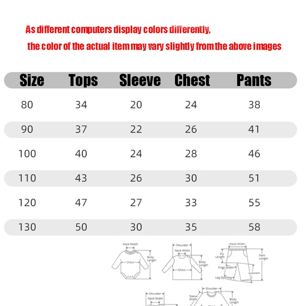طقم بيجاما للأطفال مكون من قطعتين - ملابس نوم قطنية بأكمام طويلة برسومات كرتونية للأولاد والبنات 