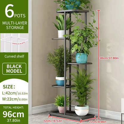 Iron Plant Stand – 4/5/6-Layer Multi-Tier Flower Shelf Rack Organizer