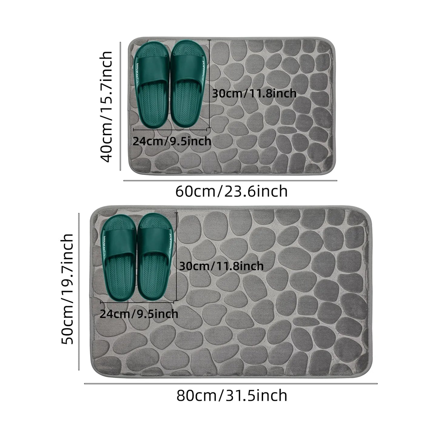 1pc Anti-Slip Cobblestone Floor Mat for Bathroom, and Absorbs Water and Reduces Slips and Falls