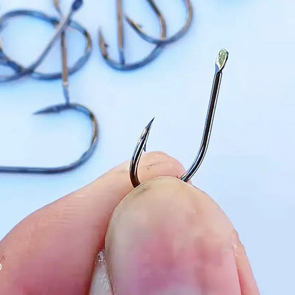 400Pcs Carbon Steel Carp Fishing Hooks – Barbed Fishhook Set with Storage Box (Sizes 3#–12#)