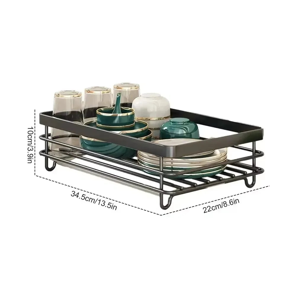 Multi-Functional 1/2-Tier Kitchen Dish Rack with Chopsticks, Knives & Cutting Board Holder – Space-Saving Sink Storage & Draining Rack