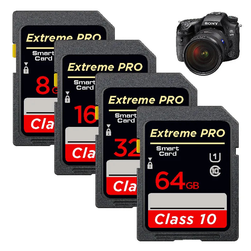 High-Speed Class 10 SD Card – 8GB, 16GB, 32GB, 64GB, 128GB, 256GB Memory Card for Cameras & DSLR Devices