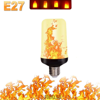 B22 E27 LED Flame Light Bulbs – 4 Mode Fire Simulation Bulb for Decor