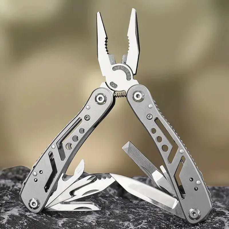 24-in-1 Stainless Steel Multitool – Folding Multi-Tool Pliers Knife for Camping, Survival & Gifts