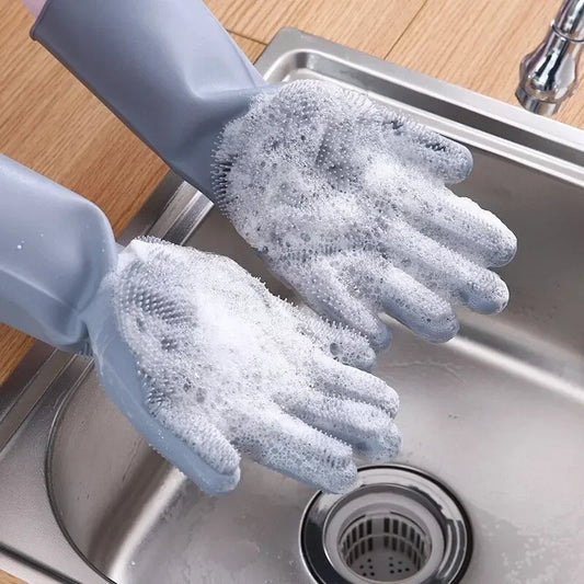 Silicone Dishwashing Gloves – Multi-Use Kitchen Cleaning Scrubber Gloves
