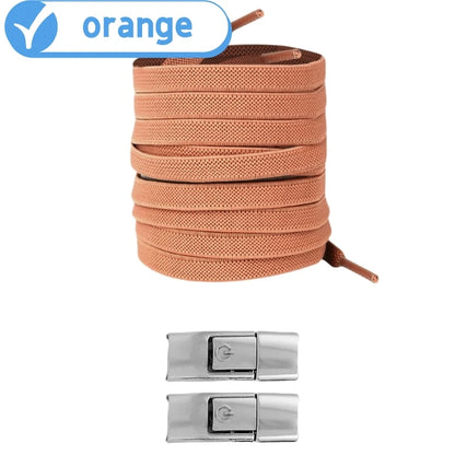 أربطة أحذية بدون عقدة - أربطة أحذية مسطحة مرنة 8 مم للأحذية الرياضية، للأطفال والكبار